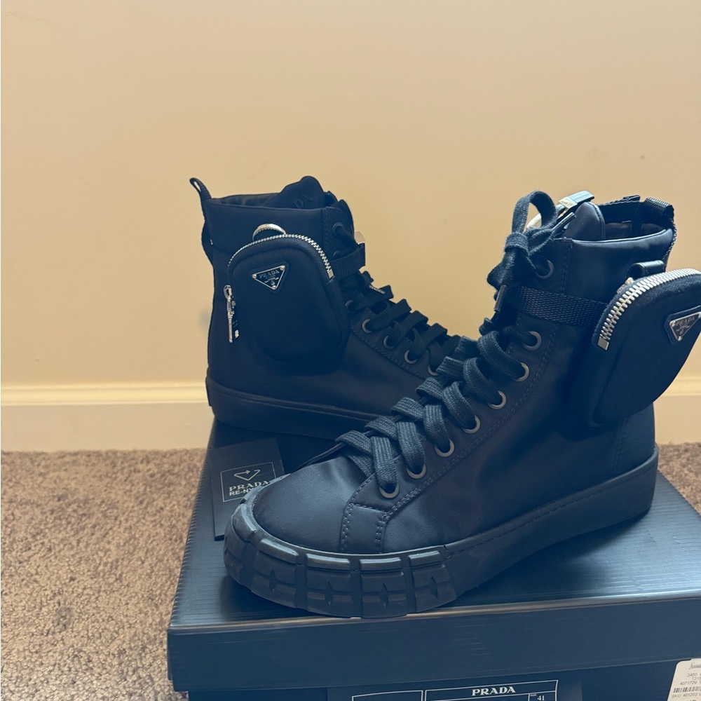 Prada Black High-Top Sneakers